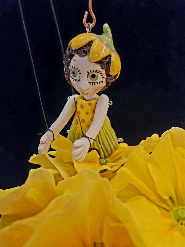 Ceramic doll puppet - Dahlia
