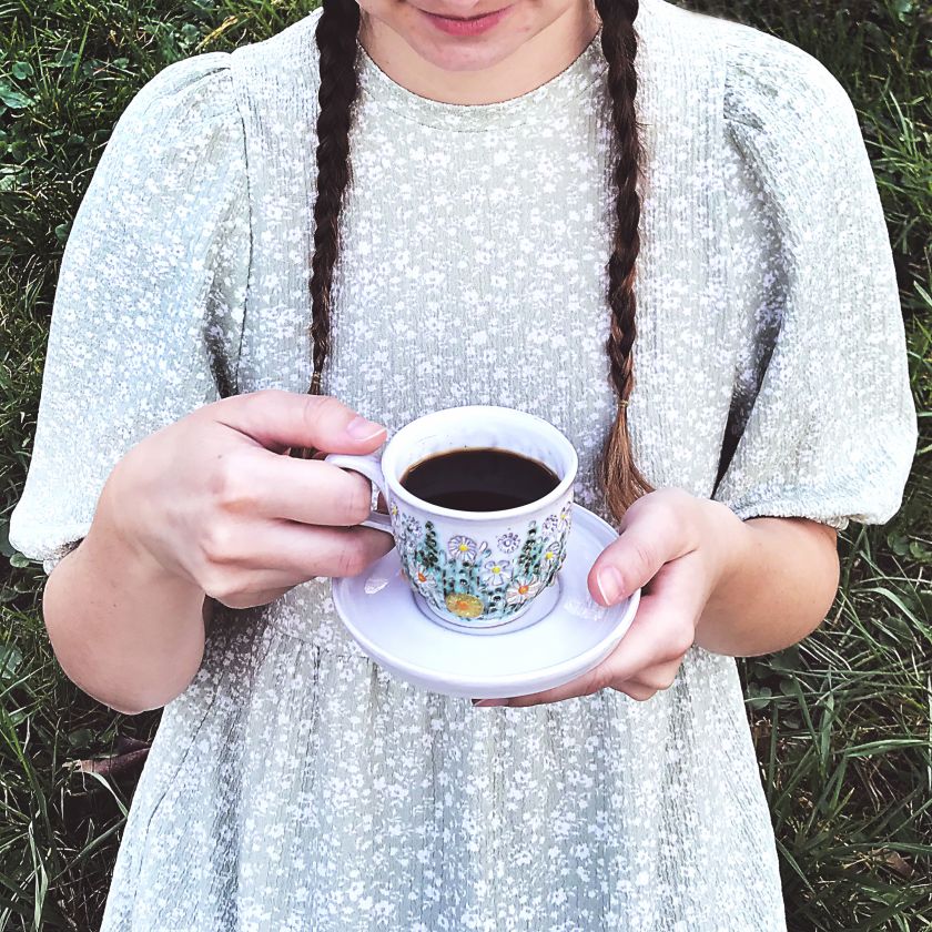 Hrnek s lučními květy 0,2 - espresso