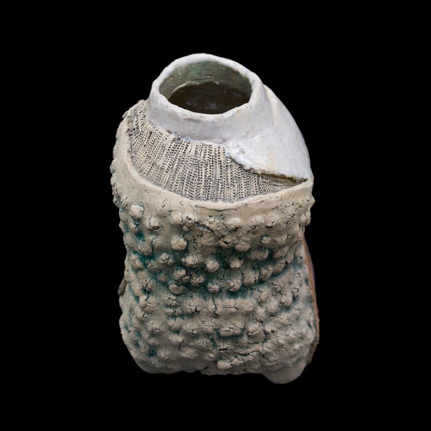 Keramikdose mit Deckel aus recyceltem Glas