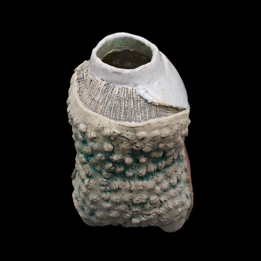 Ceramic Conch Shell with recycled glass lid