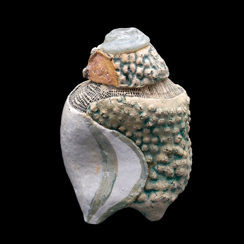 Ceramic Conch Shell with recycled glass lid