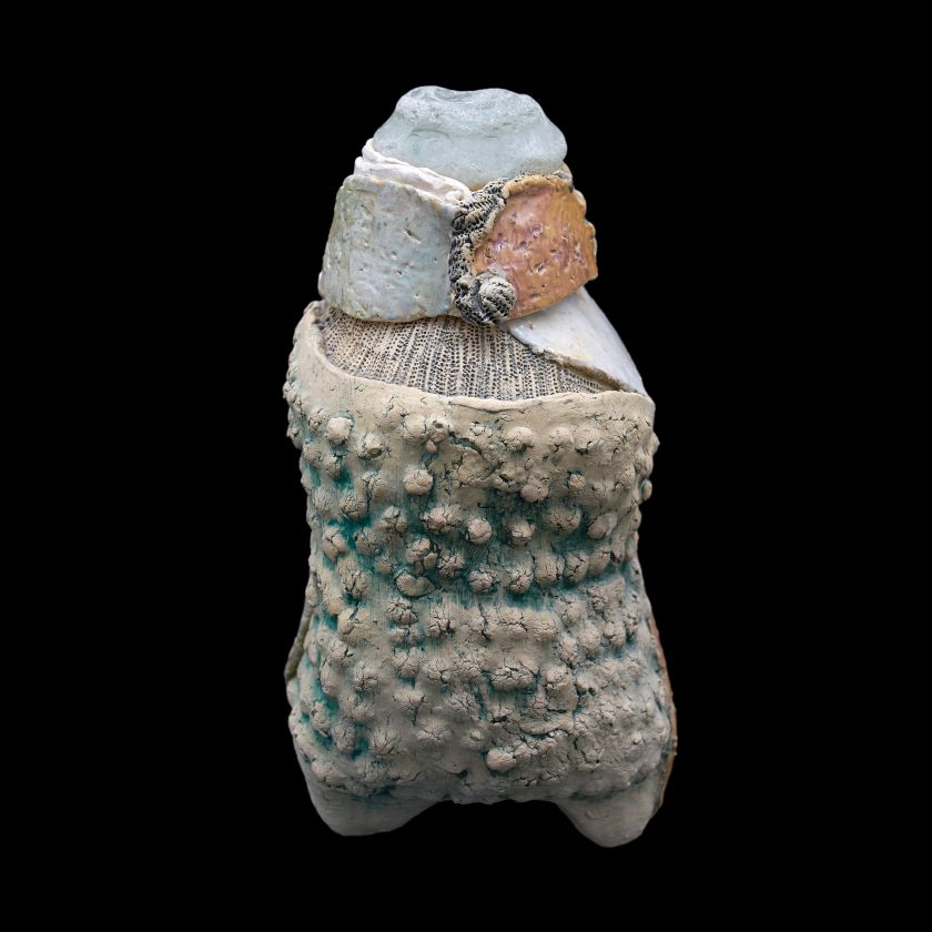 Ceramic Conch Shell with recycled glass lid