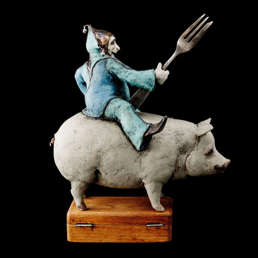 Keramische Skulptur - Fröhlicher Narr