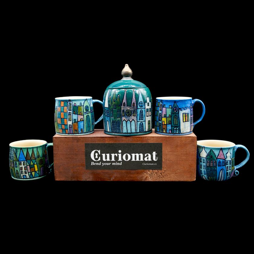 Prague Townhouse ceramic cups - small