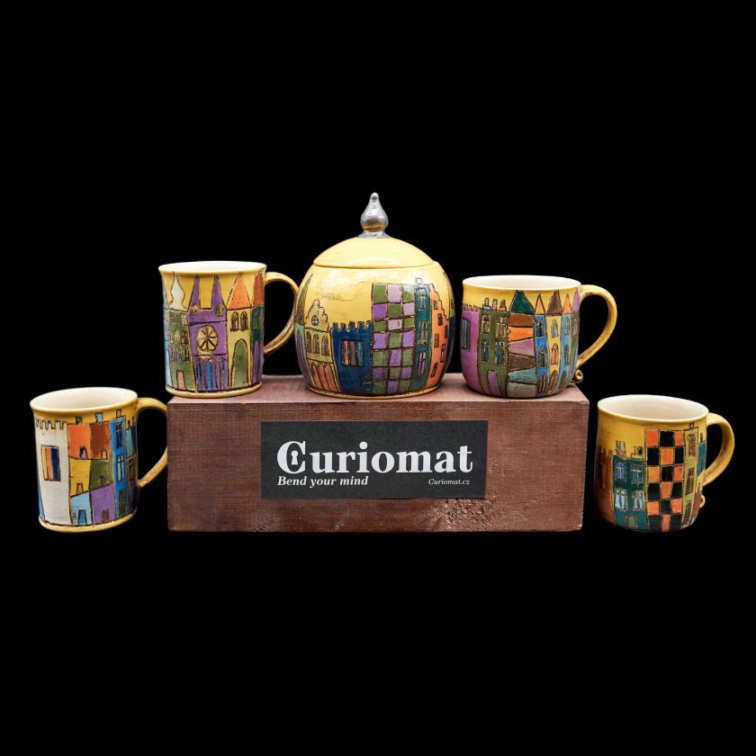 Prague Townhouse ceramic cups - small