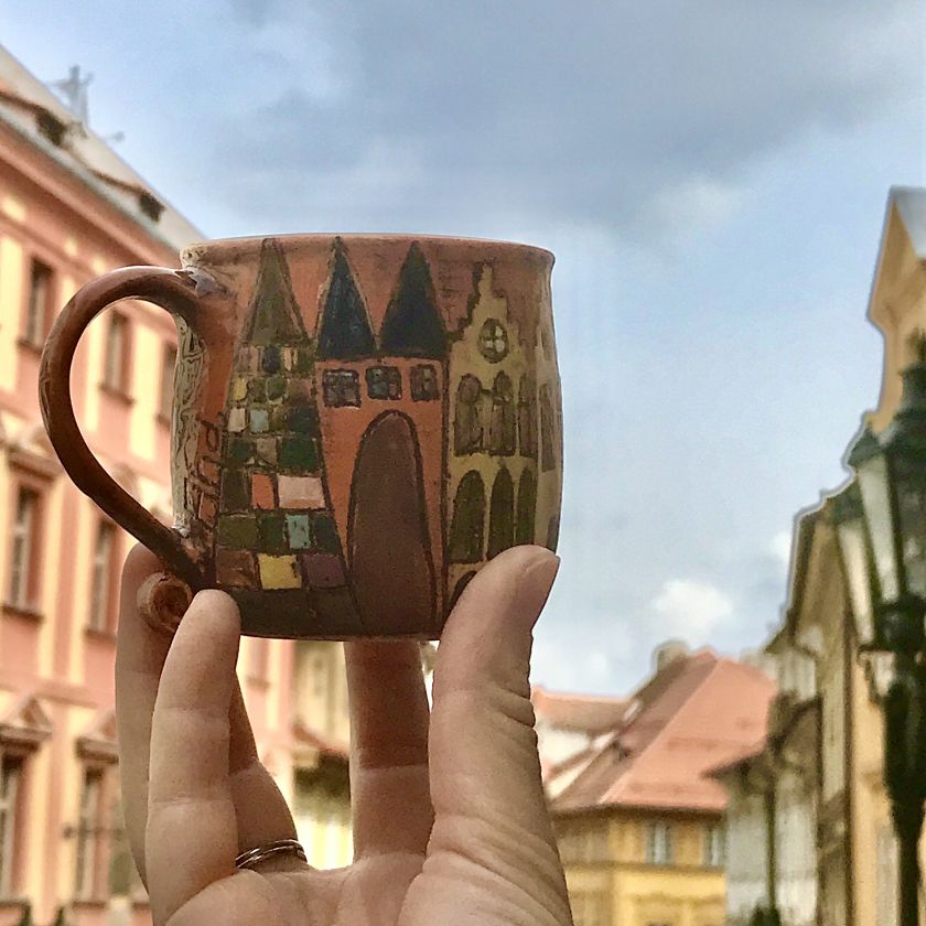 Prague Townhouse ceramic cups - small