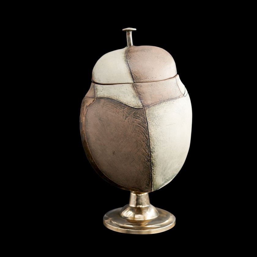 Keramikdose mit antiken Details - Eule