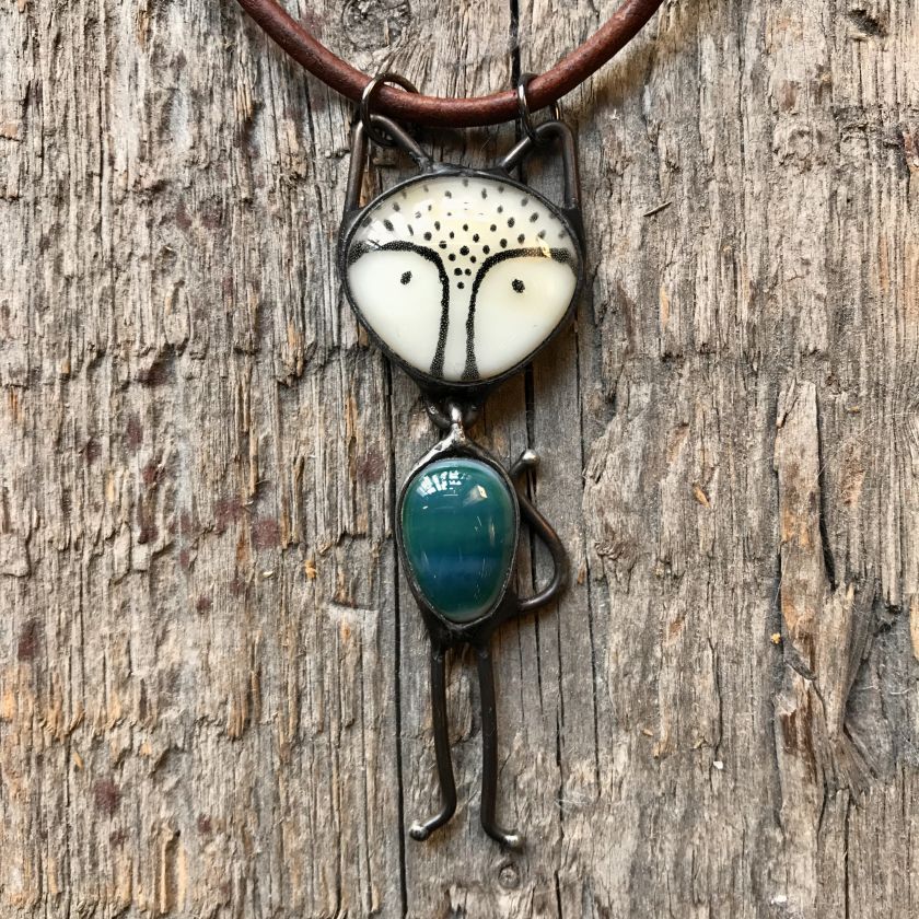 Fox Talisman - Glass infused Pendant