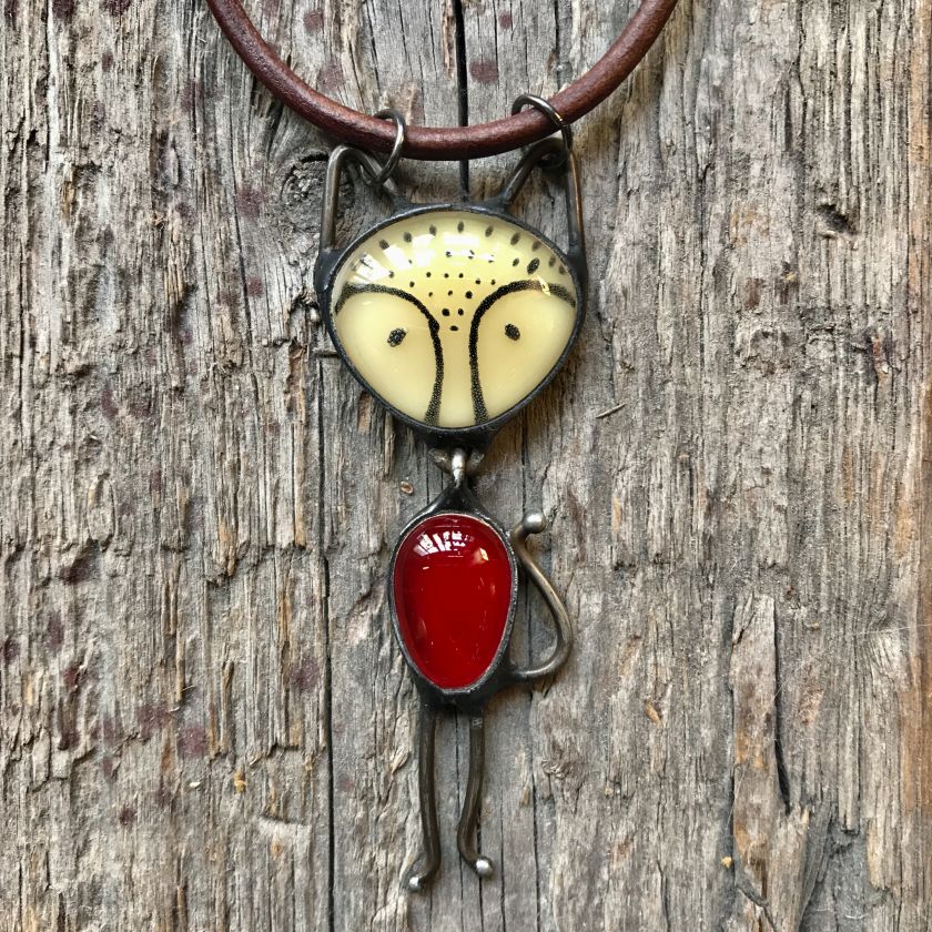 Fox Talisman - Glass infused Pendant