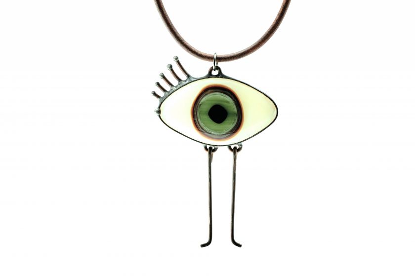 All Seeing Eye Talisman Glass Pendant - green