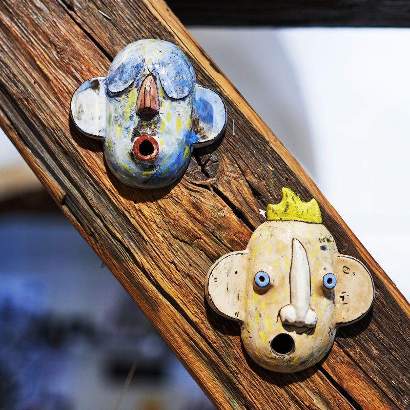 Ceramic wallart - Funky Masks (small)