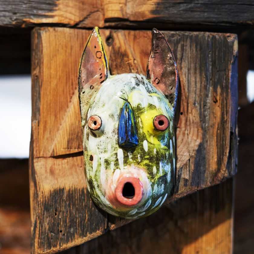 Ceramic wallart - Funky Masks (small)