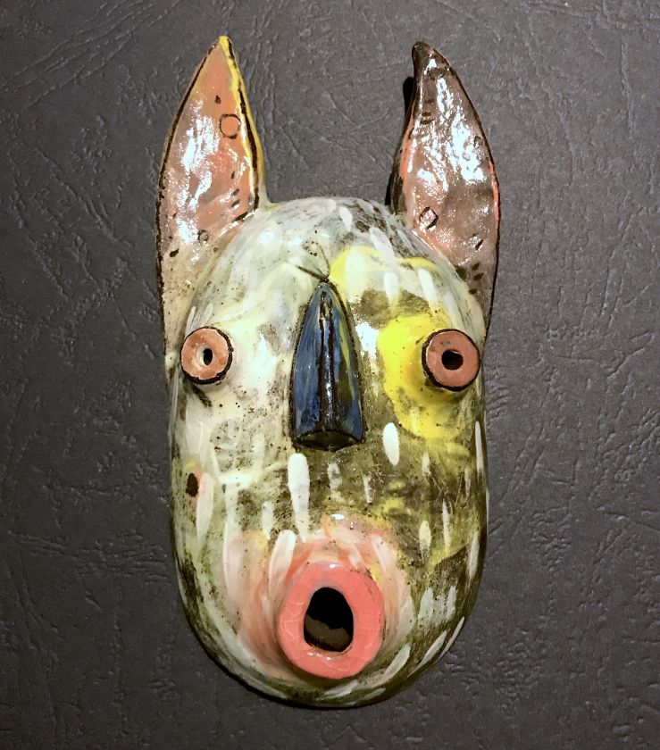 Ceramic wallart - Funky Masks (small)