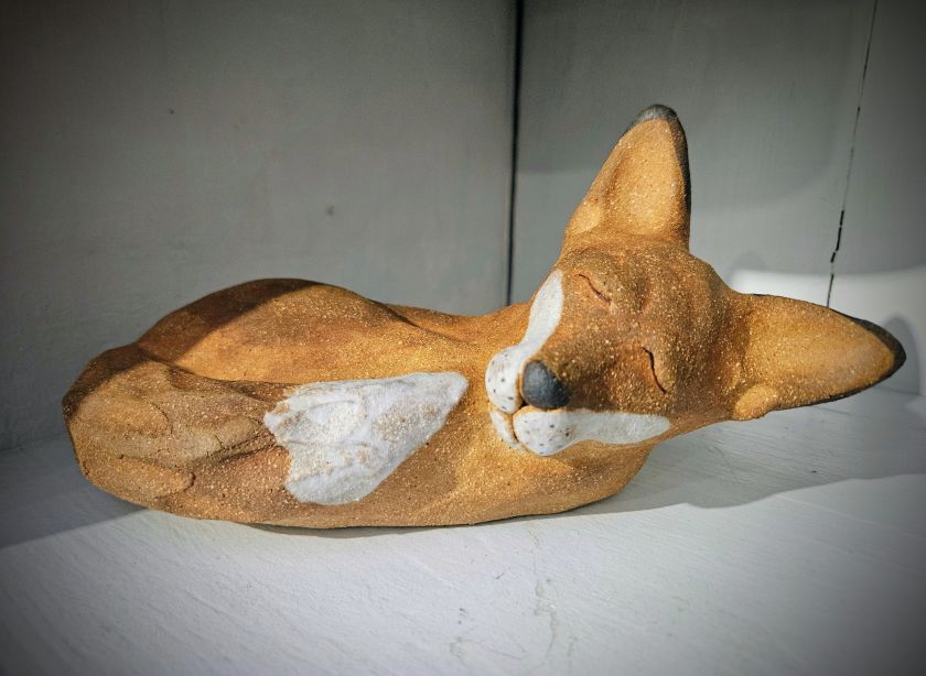 Handmade ceramic - Fox statue