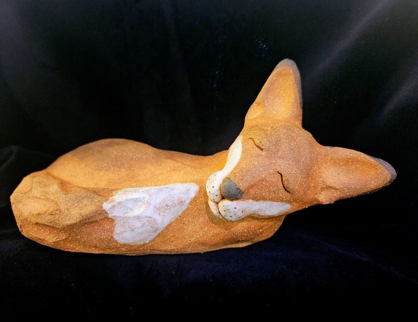Handmade ceramic - Fox statue