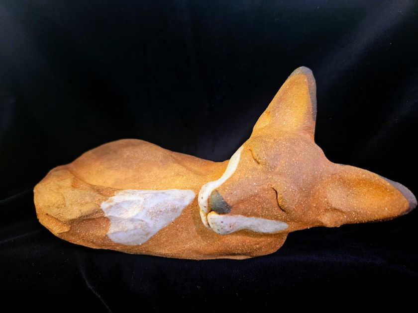 Handmade ceramic - Fox statue