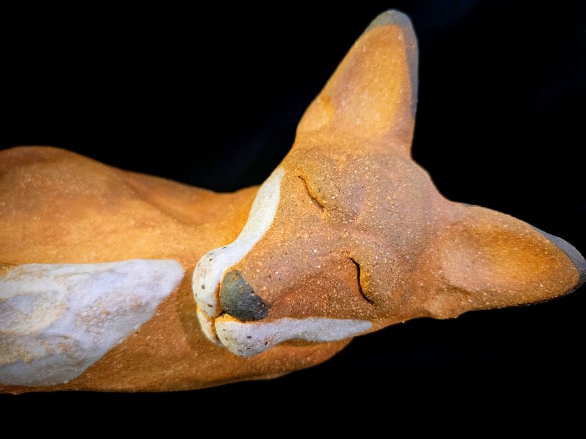 Handmade ceramic - Fox statue