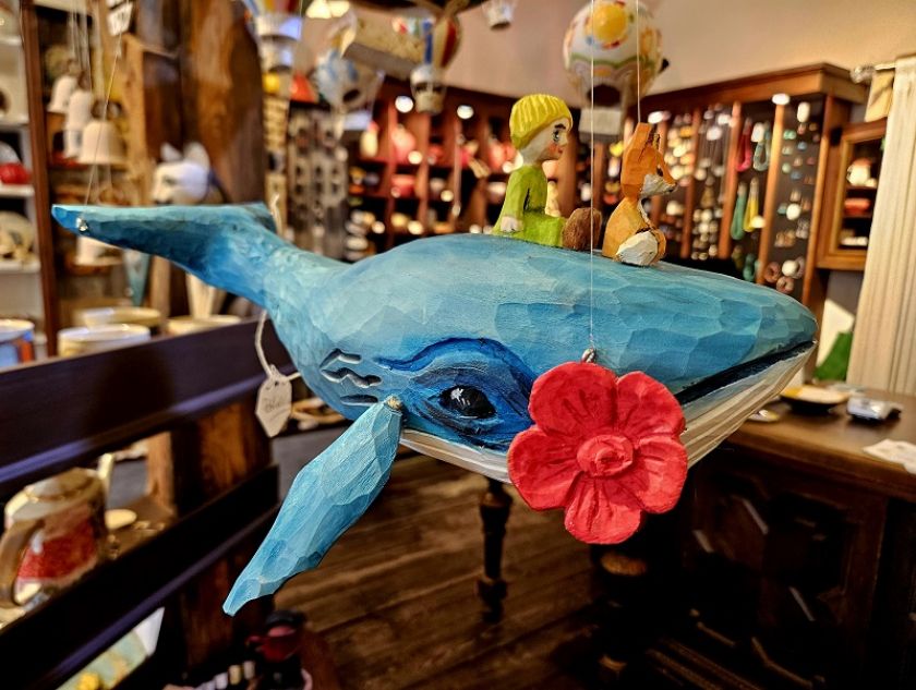 Wooden hand carved Whale