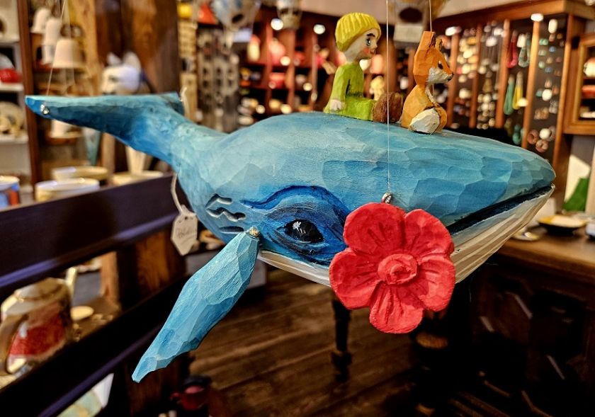 Wooden hand carved Whale