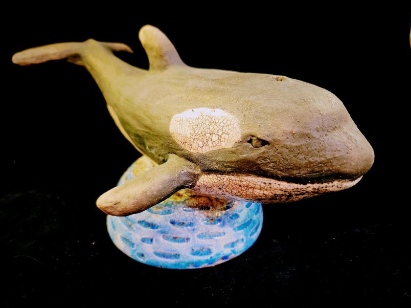 Keramická socha - kosatka