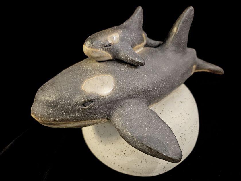 Keramik-Skulptur - Walfisch