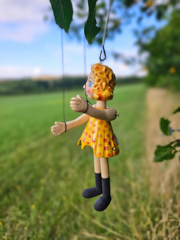 Little girl in yellow- puppet