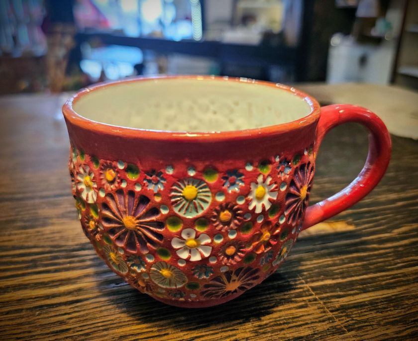 Bunte Wiese – Espressotasse 0,2 l rot