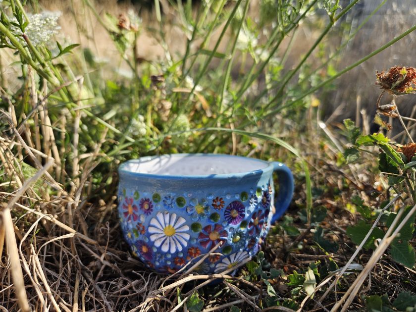 Barevná louka - exspresso hrnek 0,2l modrý