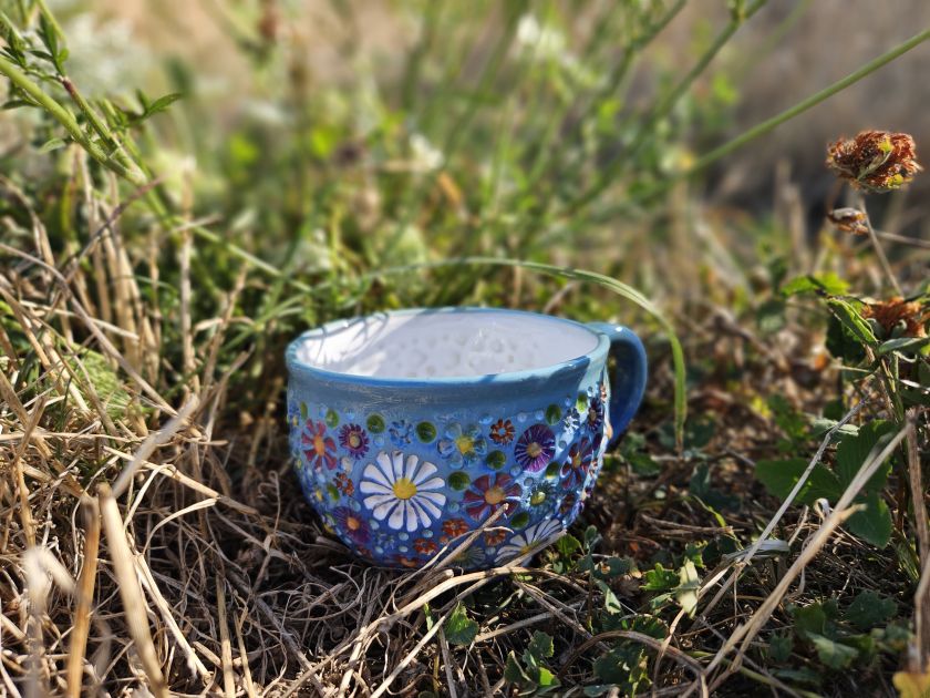 Barevná louka - exspresso hrnek 0,2l modrý