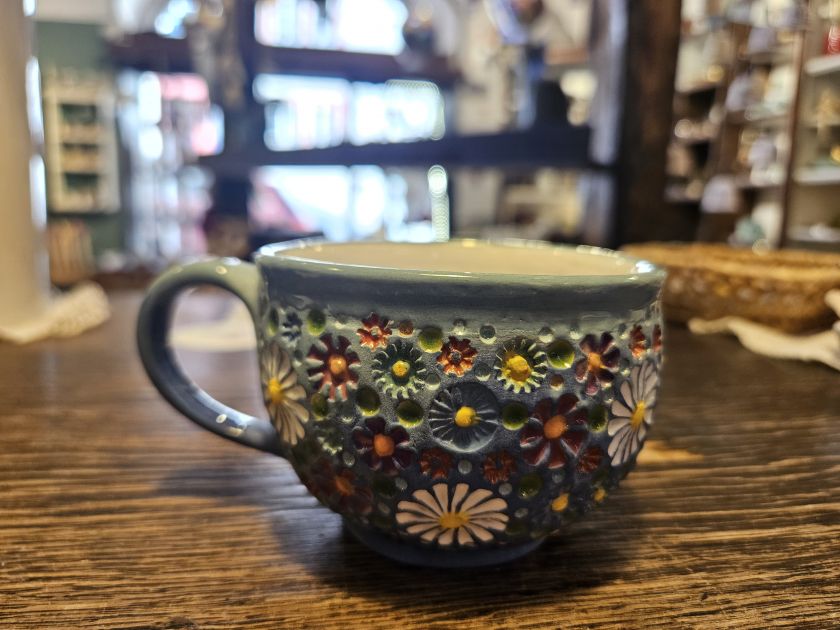 Barevná louka - exspresso hrnek 0,2l modrý