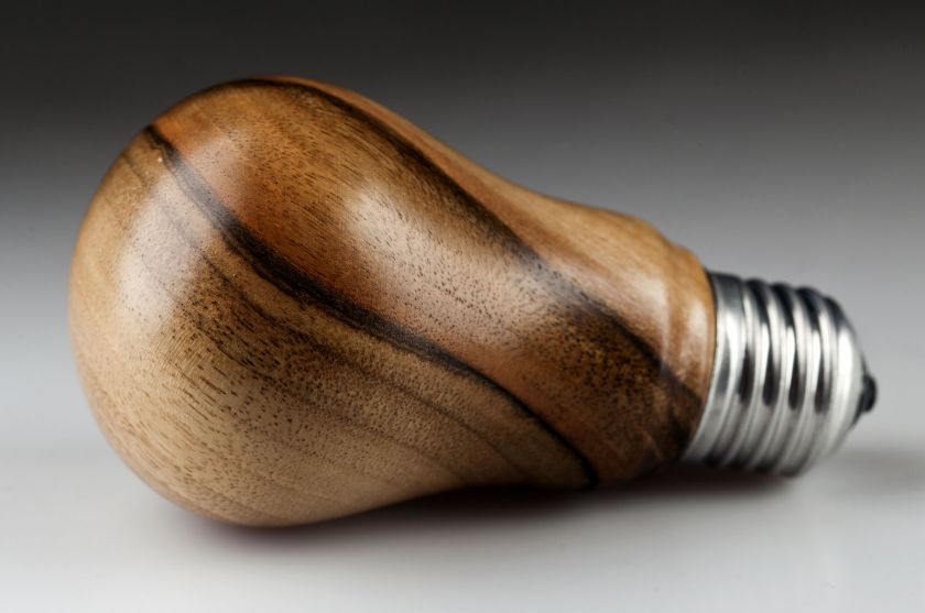 Wooden lightbulbs