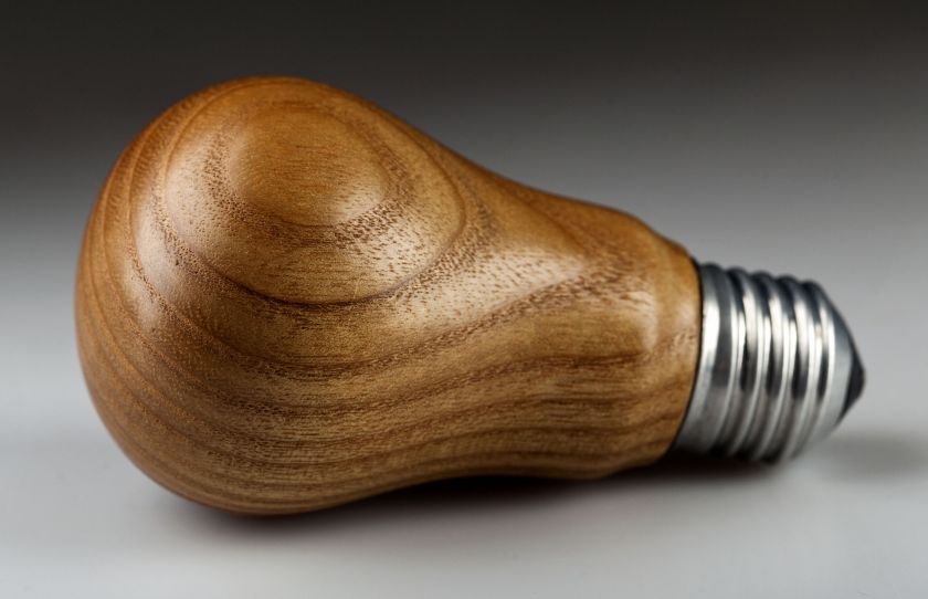 Wooden lightbulbs
