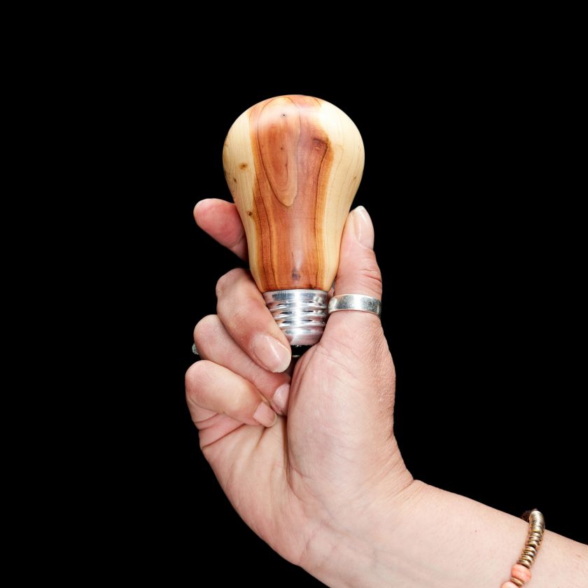 Wooden lightbulbs