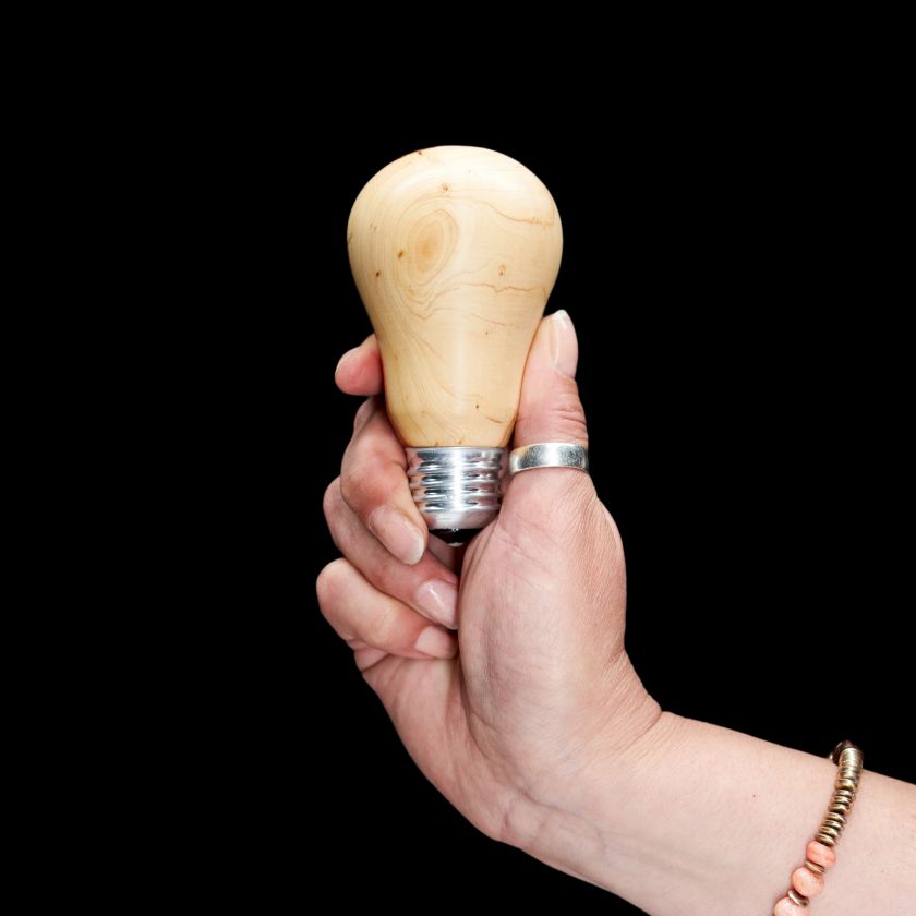 Wooden lightbulbs