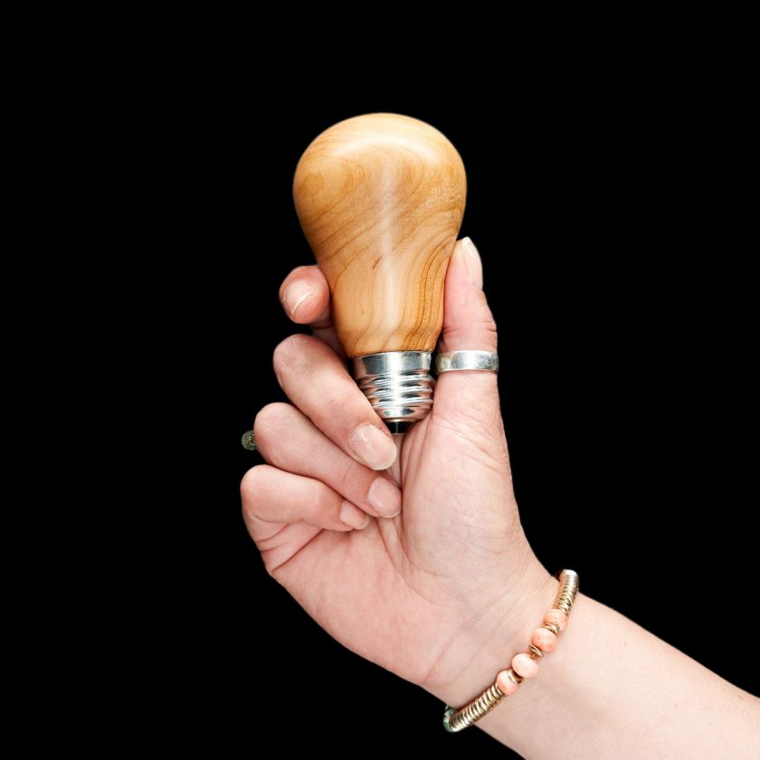 Wooden lightbulbs