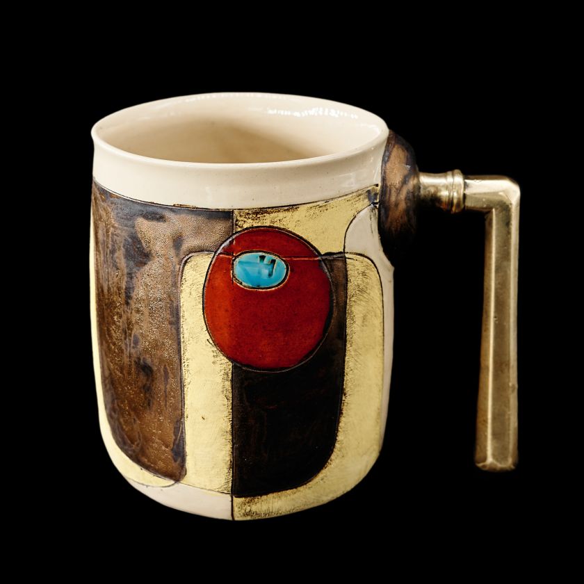 Cup with Antique Brass Handle - large  0.6L