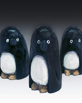 Handgeschnitzter Pinguin