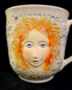 Angel - embossed handmade cup 0.5L
