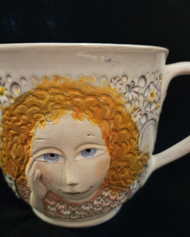 Angel - embossed handmade cup 0.5L