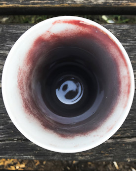 Porcelain insulated mug with lid - Abstract