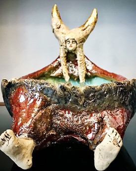 Ceramic bowl - Bathing prince