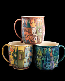 Prague Townhouse ceramic cups - small