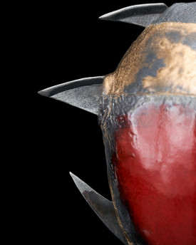 Ceramic Fish on Antique Iron Stand