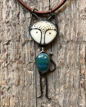 Fox Talisman - Glass infused Pendant