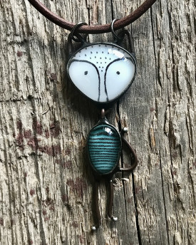Fox Talisman - Glass infused Pendant