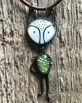 Fox Talisman - Glass infused Pendant
