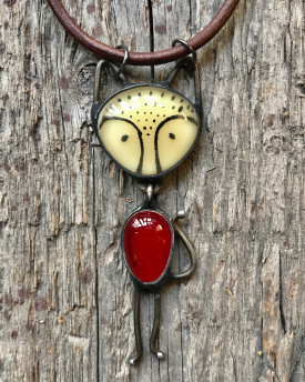Fox Talisman - Glass infused Pendant