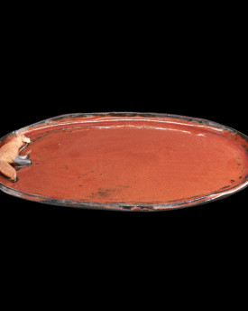 Ceramic plate with animal - flat