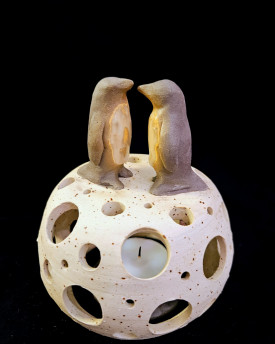 Candle Holder with curious Creatures