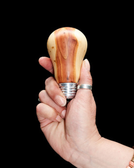 Wooden lightbulbs